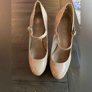 Tan Platform Patent Leather MaryJane’s